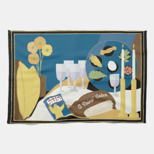 Serviette de cuisine "Une table de séder de Pâqu