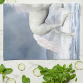 Serviette de cuisine Unicorne blanche (Plié)