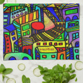 Serviette de cuisine urbaine de scène (Plié)