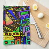 Serviette de cuisine urbaine de scène (Quart Plié)