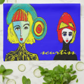 Serviette de cuisine urbaine de visages (Plié)