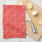 Serviette de cuisine Valentine Hearts (Quart Plié)