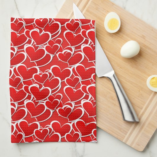 Serviette de cuisine Valentine Hearts (Quart Plié)