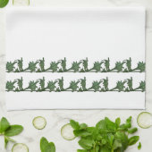 Serviette de cuisine - Vert Angle Feuille de fer (Plié)