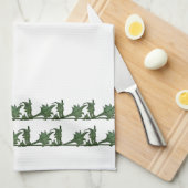 Serviette de cuisine - Vert Angle Feuille de fer (Quart Plié)