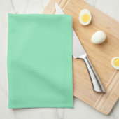 Serviette de cuisine verte à la menthe solide (Quart Plié)