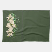 Serviette de cuisine verte et blanche de Noël (Horizontal)