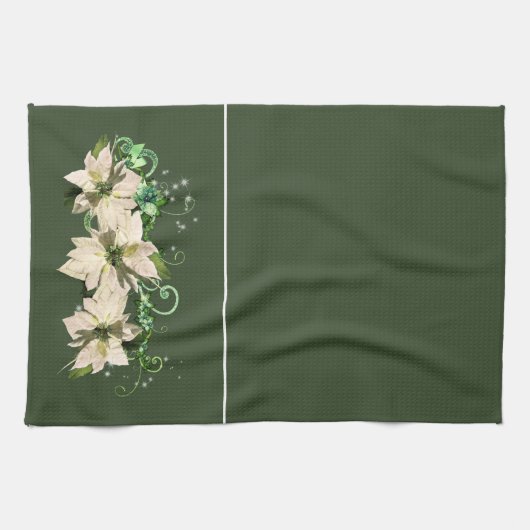 Serviette de cuisine verte et blanche de Noël (Horizontal)