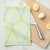 Serviette de cuisine verte et bleue abstraite (Quart Plié)