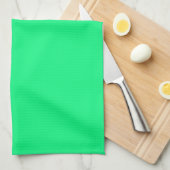 Serviette de cuisine verte et brillante (Quart Plié)