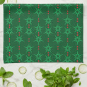 Serviette de cuisine verte Mid Mod Garland (Plié)