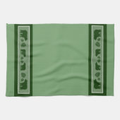 Serviette de cuisine verte rustique de pinecone (Horizontal)