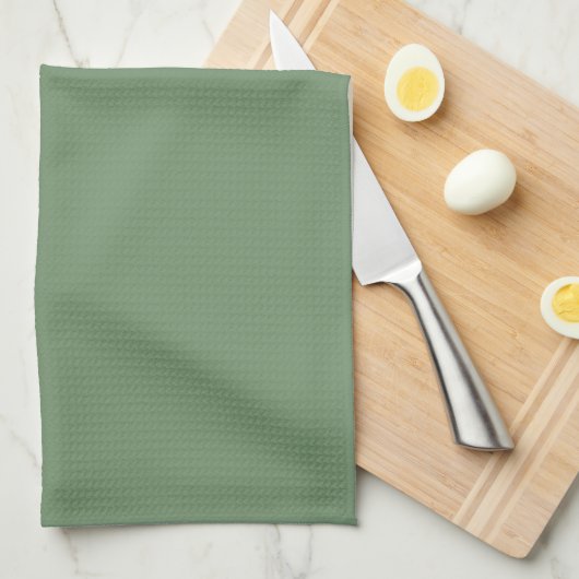 Serviette de cuisine verte Solid Sage (Quart Plié)