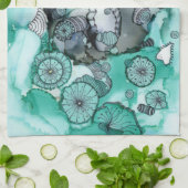 Serviette de cuisine verte Washy (Plié)