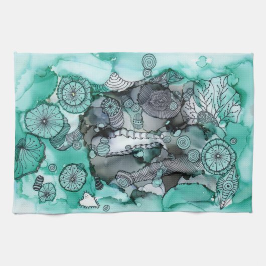 Serviette de cuisine verte Washy (Horizontal)