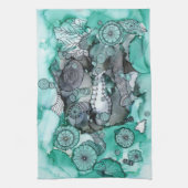 Serviette de cuisine verte Washy (Vertical)