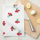 Serviette de cuisine vintage Cerises (Quart Plié)