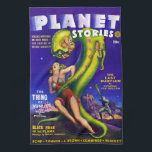 Serviette de cuisine VINTAGE de la SCIENCE-FICTION<br><div class="desc">Une serviette de cuisine vintage de style,  avec une couverture les des histoires américaines de planète de magazine de la science-fiction de pulpe,  le printemps 1942. L'artiste de couverture est Allen Anderson.</div>