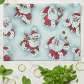 Serviette de cuisine vintage du Père Noël (Plié)