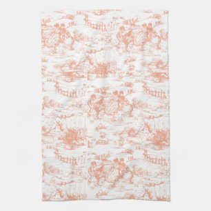 Serviette de cuisine vintage rose française