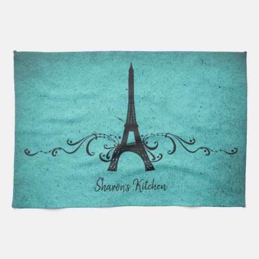 Serviette de cuisine Vintage turquoise (Horizontal)