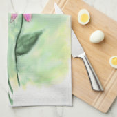 Serviette de cuisine violet à fleur de cône (Quart Plié)