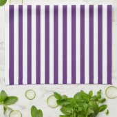 Serviette de cuisine violet et blanc (Plié)