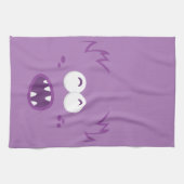 Serviette de cuisine violet Monster Face (Horizontal)