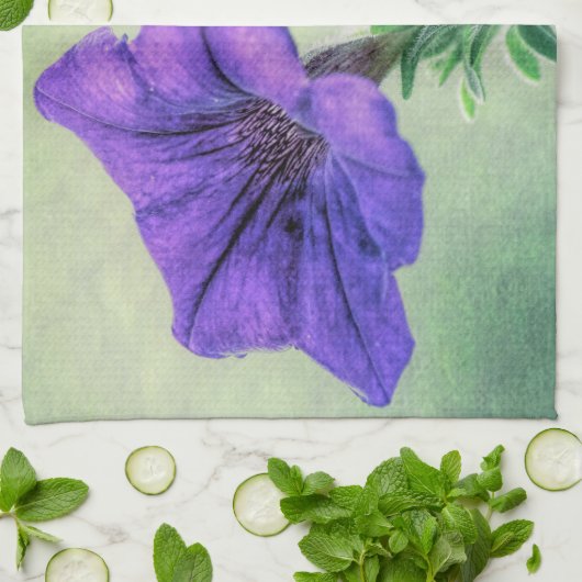 Serviette de cuisine violet peint Petunia (Plié)