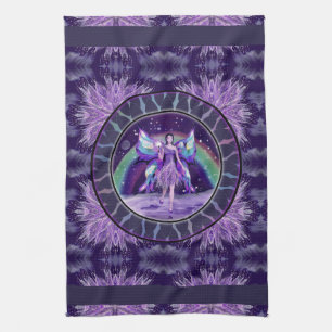 Serviette de cuisine violet pluie fée
