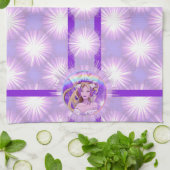 Serviette de cuisine violet Sun fairy (Plié)