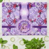 Serviette de cuisine violet Sun fairy (Plié)