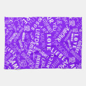 Serviette de cuisine violette avec texte d'amour m (Horizontal)