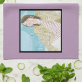 Serviette de cuisine violette faite sur commande (Plié)