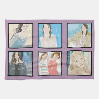 Serviette de cuisine violette faite sur commande