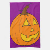 Serviette de cuisine violette Jack o' Lantern (Vertical)