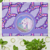 Serviette de cuisine violette Paradise (Plié)