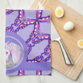Serviette de cuisine violette Paradise (Quart Plié)