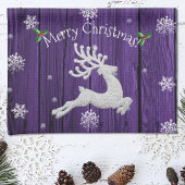 Serviette de cuisine violette Rustique Reindeer de
