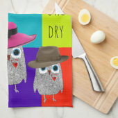 Serviette de cuisine Whimsical et Cute Wise Owl (Quart Plié)