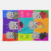 Serviette de cuisine Whimsical et Cute Wise Owl (Horizontal)
