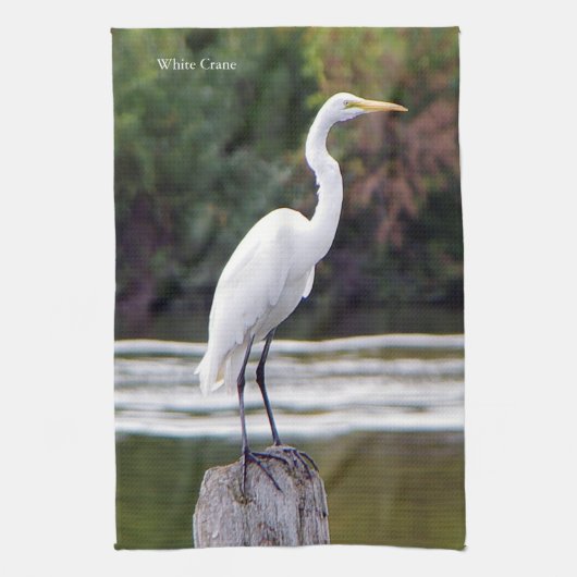 Serviette de cuisine White Crane (Vertical)