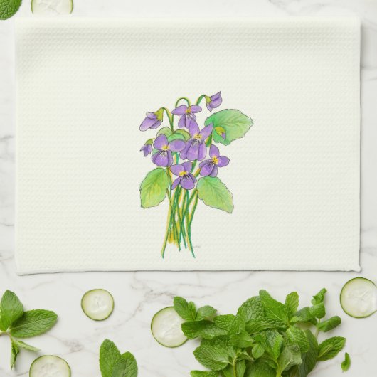 Serviette de cuisine Wild Violets (Plié)