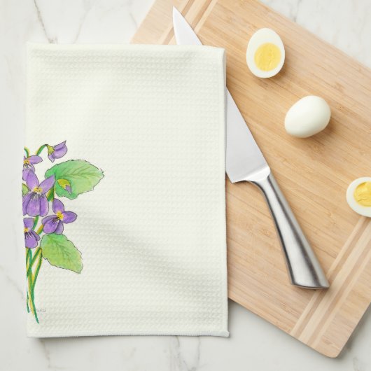 Serviette de cuisine Wild Violets (Quart Plié)