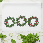 Serviette de cuisine - Wreath of Holly Feuille (Plié)