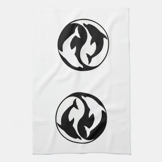 Serviette de cuisine Yin Yang Dolphins (Vertical)