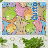 Serviette de dessin de poissons (Plié)