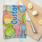 Serviette de dessin de poissons (Quart Plié)