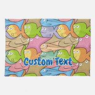 Serviette de dessin de poissons