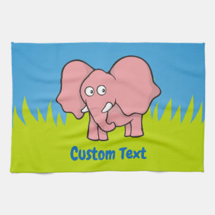 Serviette de dessin d'éléphant rose